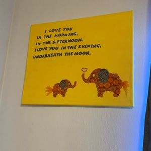 Diapers size 2 and wall decor